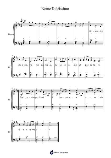 Nome Dulcissimo Sheet Music by A. Castelli-Arr.Lanhy
