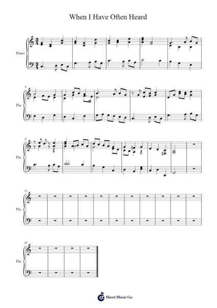 When I Have Often Heard Notas de música por undefined-Arr.Huttgie Bellcol