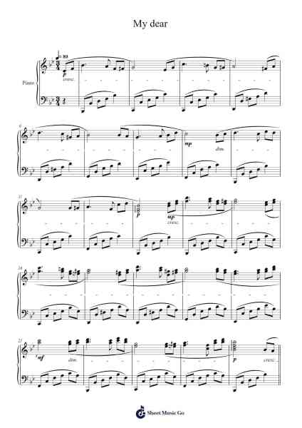 My dear Sheet Music by Masao Aichi-Arr.Churmike