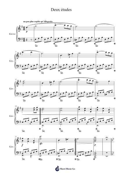 Deux études Sheet Music by svenjareuschl-Arr.Hoodjoan