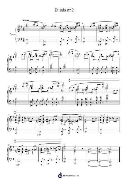 Etiuda nr.2 Sheet Music by Wiker9-Arr.Birdbrey