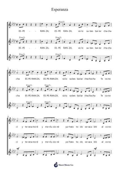 Esperanza Sheet Music by Ramón Cabrera-Arr.Chao'neil Wantience