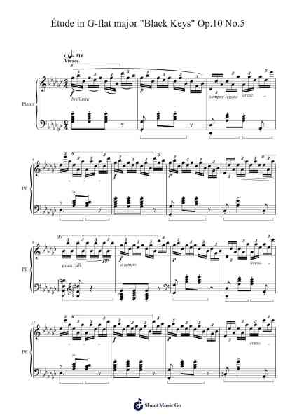 Étude in G-flat Major, Op. 10, No. 5 "Black Keys" Sheet Music by Frédéric François Chopin-Arr.Ribloor