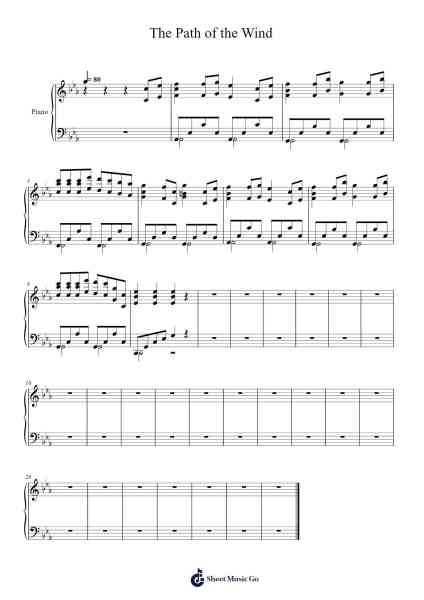 The Path of the Wind Sheet Music by Joe Hisaishi-Arr.Quingar