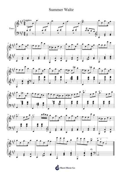 Summer Waltz Sheet Music by Pavel Dolgopolov-Arr.Yecent