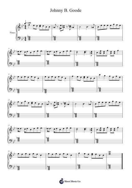 Johnny B. Goode Sheet Music by Chuck Berry-Arr.Saster Hawreed