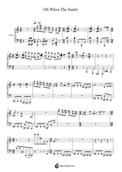 Oh When The Saints Sheet Music by 21st ccentury boy-Arr.Shawqe Bryy