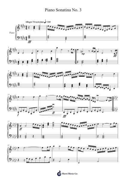 Piano Sonatina No. 3 Sheet Music by Amogh Ananth-Arr.Barlo Osford