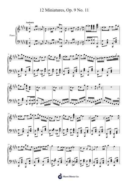 12 Miniatures, Op. 9 No. 11 Sheet Music by Yağız Arslan-Arr.Bellper Cowcolm