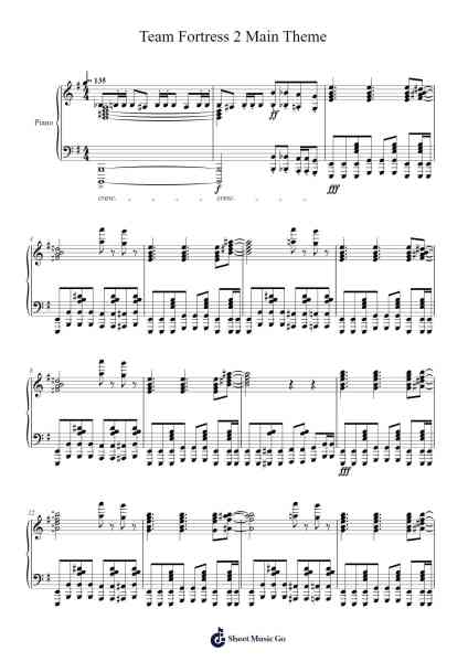 Team Fortress 2 Main Theme Sheet Music by Mike Morasky-Arr.Hoywoolf Lindses