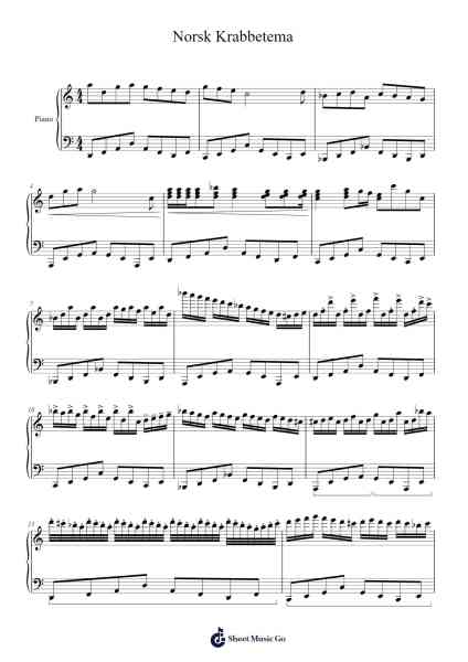 Norsk Krabbetema Sheet Music by Tommy Lee-Arr.Hartclife Joudrea