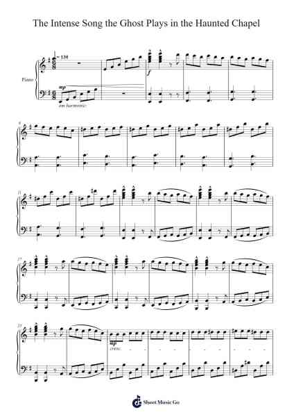 The Intense Song the Ghost Plays in the Haunted Chapel Sheet Music by Hayden Kinnaird-Arr.Louiste