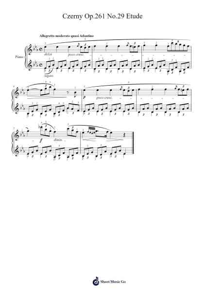 Op. 261 No. 29 Etude Sheet Music by Carl Czerny-Arr.Mondlius