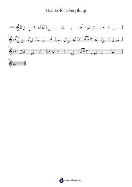 Thanks for Everything Sheet Music by undefined-Arr.Orence