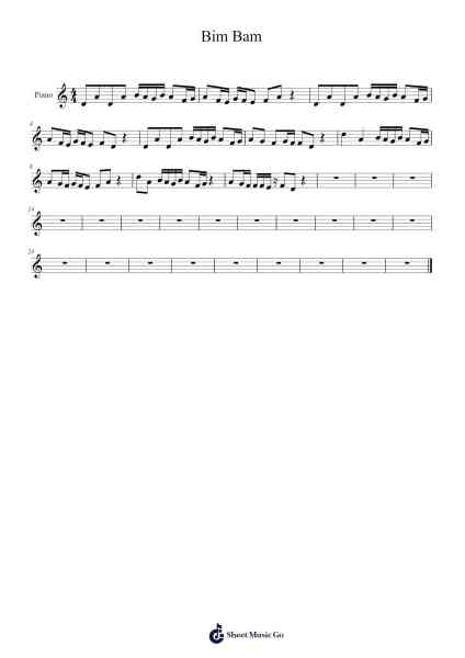 Bim Bam Sheet Music by Boydpiers Myther-Arr.Stanwylde