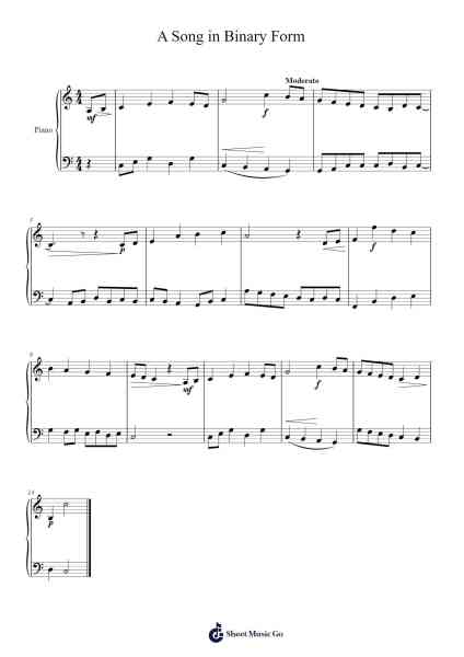 A Song in Binary Form Sheet Music by Sean Chan-Arr.Bonrian Vanqe