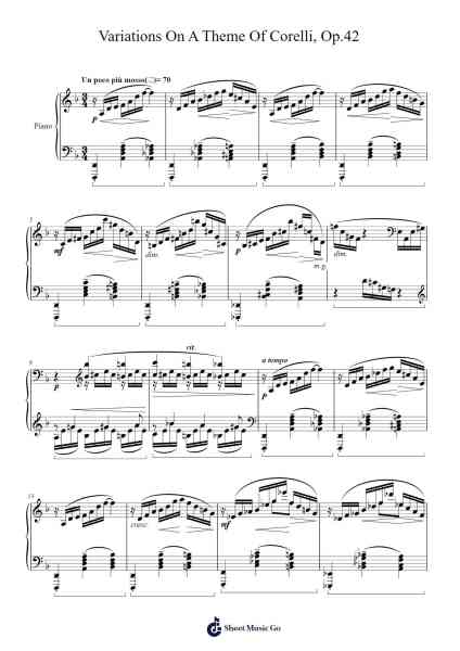 Variations on a Theme of Corelli, Op. 42 Sheet Music by Sergei Rachmaninoff-Arr.Diabaird