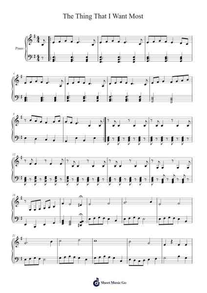 The Thing That I Want Most Sheet Music by Wardgiles Burnsway-Arr.Blanes Poyale