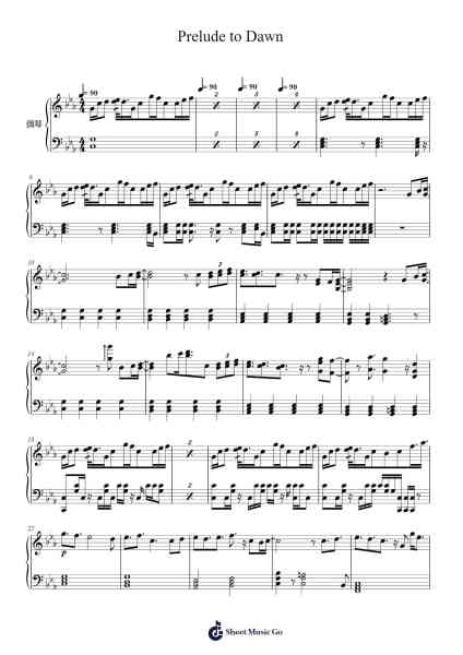 Prelude to Dawn Sheet Music by Kensei Music-Arr.Mabloor Tourszy