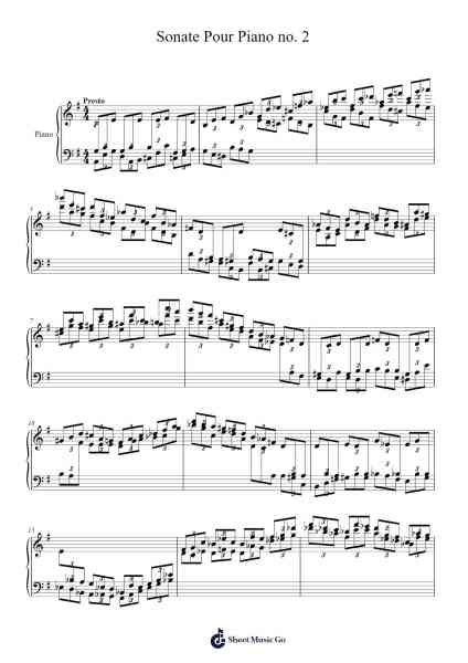 Sonate Pour Piano No. 2 Sheet Music by Colter Brickner-Arr.Alickbush