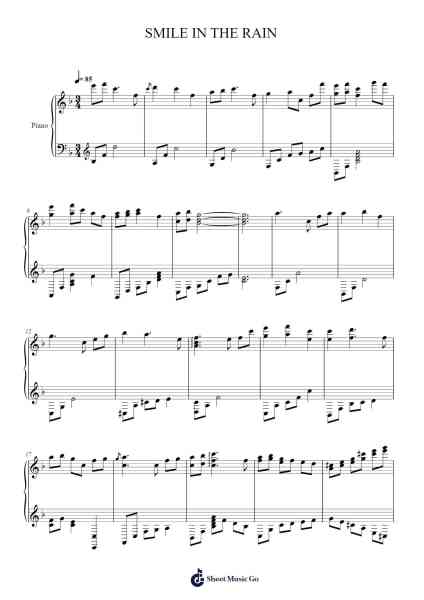 SMILE IN THE RAIN Sheet Music by Chartein-Arr.Sherrah Birroll