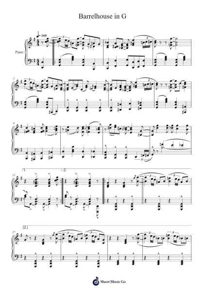 Barrelhouse in G Sheet Music by nickus32000-Arr.Kingsmiah Burnekyle