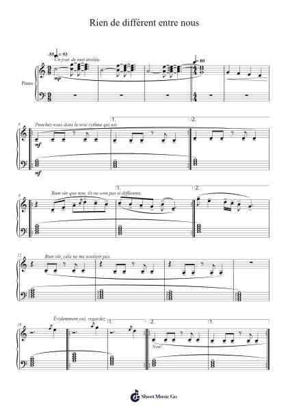 Rien de différent entre nous Sheet Music by Aleison Franco G.-Arr.Sylgou
