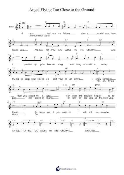 Angels Flying Too Close to the Ground Sheet Music by Willie Nelson-Arr.Stoweberg
