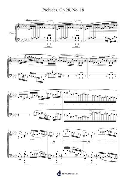 Preludes, Op. 28, No. 18 in F Minor Sheet Music by Frédéric Chopin-Arr.Restan