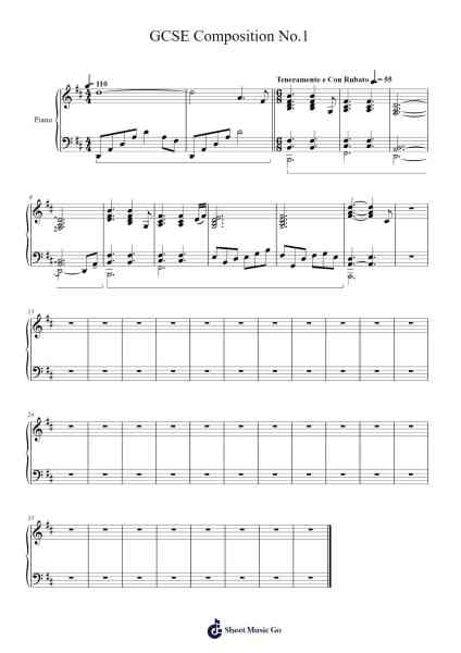 GCSE Composition No.1 악보 undefined - 편곡 Stilling