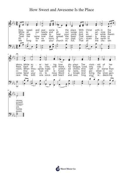 How Sweet and Awesome Is the Place Sheet Music by ST. COLUMBA C.M.-Arr.Bellzer Elrene