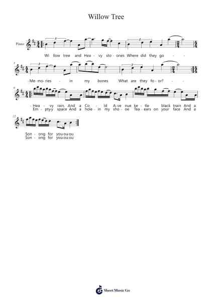 Willow Tree Bladmuziek van Arielle Soucy-Arr.Reylome