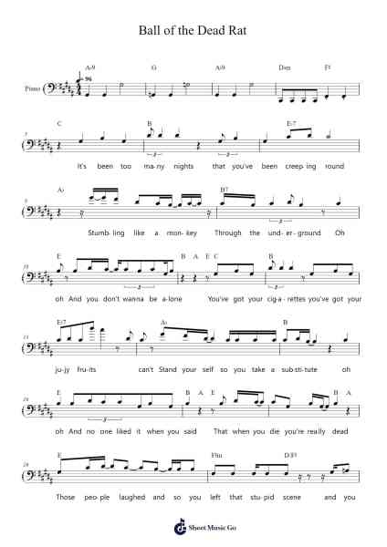 Ball of the Dead Rat Sheet Music by Teeth-Arr.Yorknor