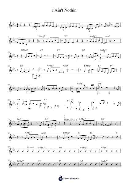 I Ain't Nothin' Sheet Music by undefined-Arr.Derion
