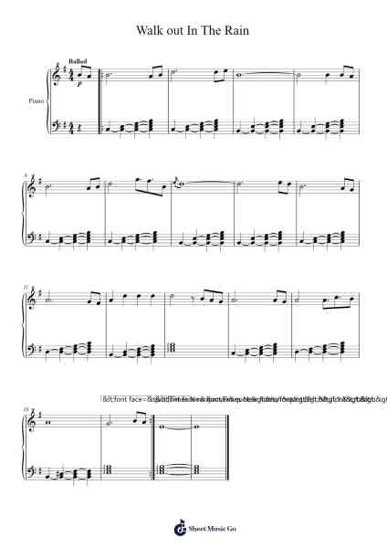 Walk out In The Rain Notas de música por Jusbruce Webbkiel-Arr.Tedget Milrol