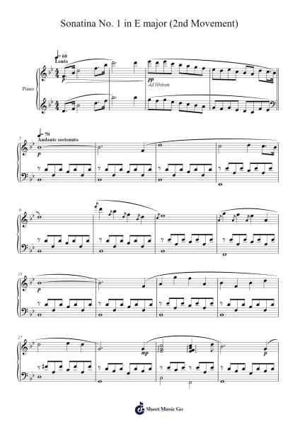Sonatina No. 1 in E Major, 2nd Movement Sheet Music by Minh Duc Nguyen-Arr.Chesria