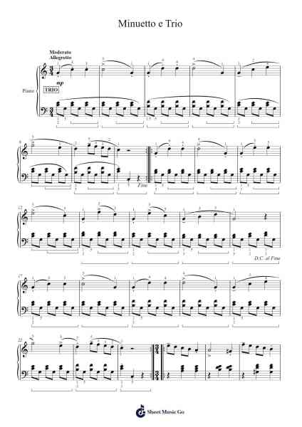 Minuetto e Trio per pianoforte, Op. 2 Sheet Music by Anton Diabelli-Arr.Yorkkim