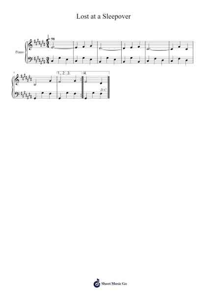 Lost at a Sleepover Sheet Music by Pedro Silva-Arr.Ossweet