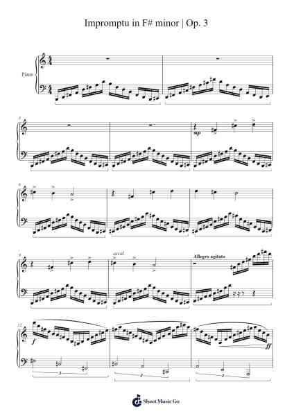 Impromptu in F-Sharp Minor, Op. 3 Sheet Music by Doddnett Curyy-Arr.Humlop