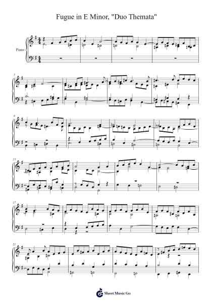 Fugue in E Minor, "Duo Themata" Sheet Music by jsdelta641-Arr.Relip