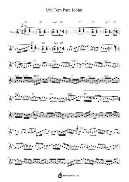 Um Tom Para Jobim Sheet Music by Sivuca-Arr.Ianruth Xalain