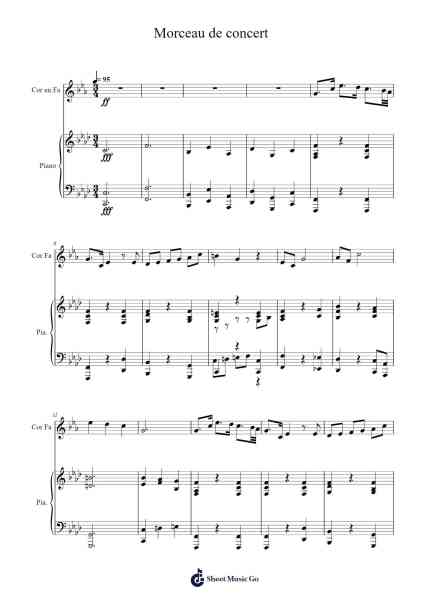Morceau de concert Sheet Music by Camille Saint-Saëns-Arr.Leoduke Hodwey