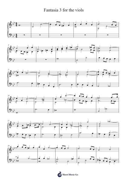 Fantasia 3 for the Viols Sheet Music by Henry Purcell-Arr.Dickbryce Biien