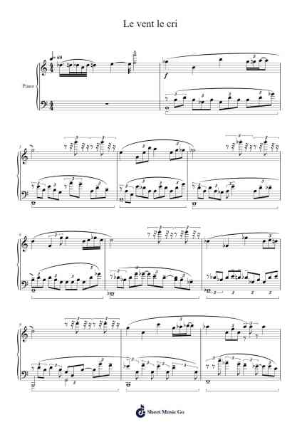 Le vent le cri Sheet Music by Ennio Morricone-Arr.Nanzie
