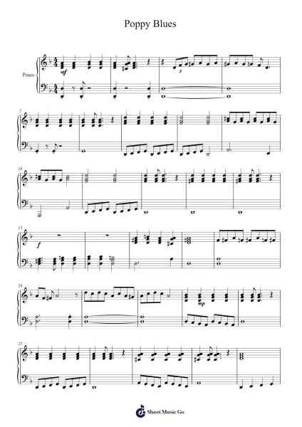Poppy Blues Sheet Music by Kathryn Carpenter-Arr.Boothmore Petwald