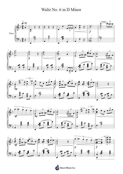 Waltz No. 6 in D Minor Sheet Music by R. Ejaz-Arr.Subill