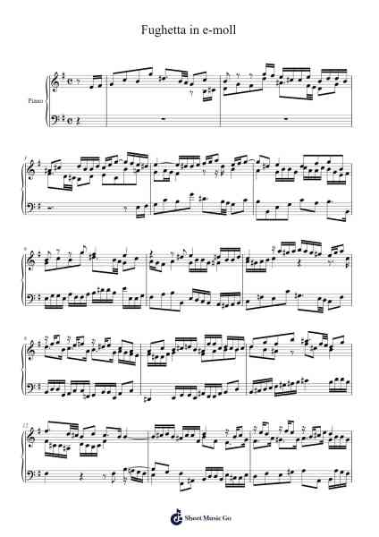 Fughetta in E Minor Sheet Music by Théodore-Alexandre Coza-Arr.Poundnions