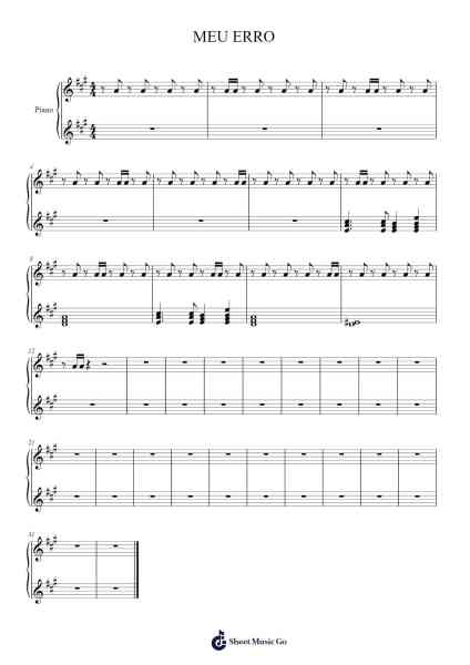 MEU ERRO Sheet Music by -Arr.Rosworth