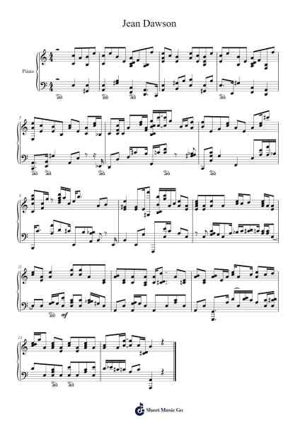 Jean Dawson Sheet Music by Jean Dawson-Arr.Alkerr Wolfclife