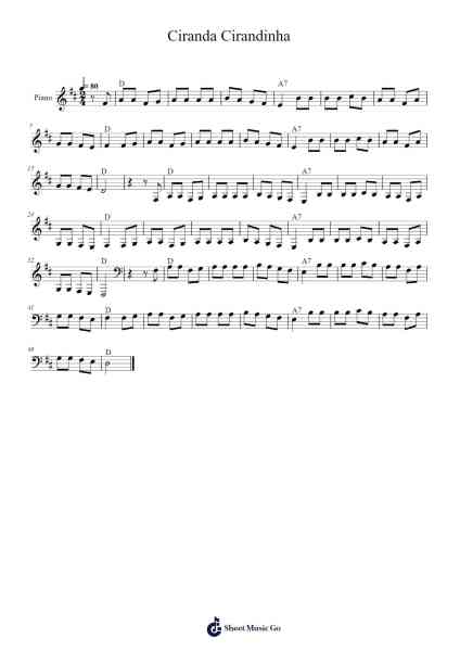 Ciranda Cirandinha Sheet Music by Música popular tradicional brasileira-Arr.Scottcy Bachfinn